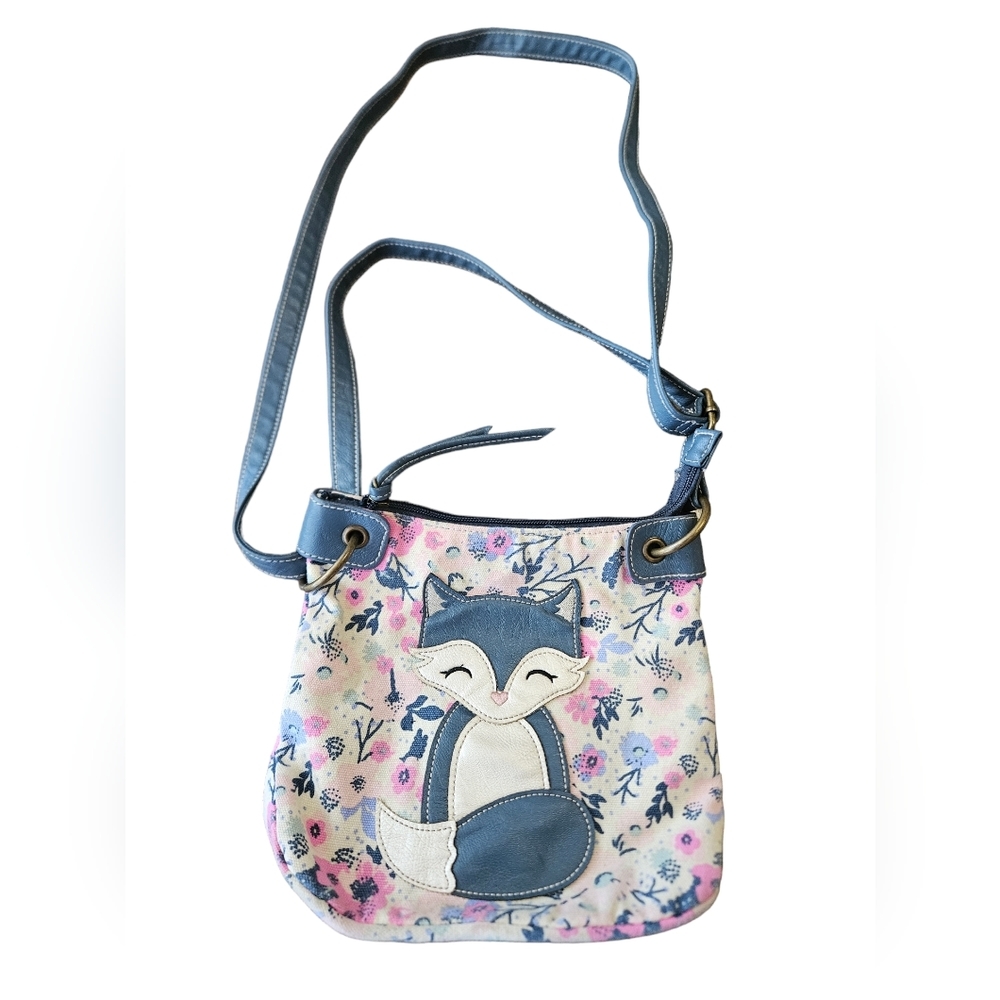 Cutest Crossbody Fabric Floral Fox Purse